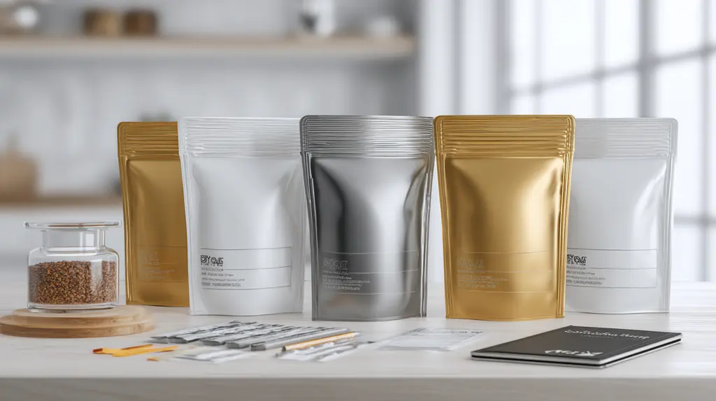 Saco adesivo para alimento em pe??